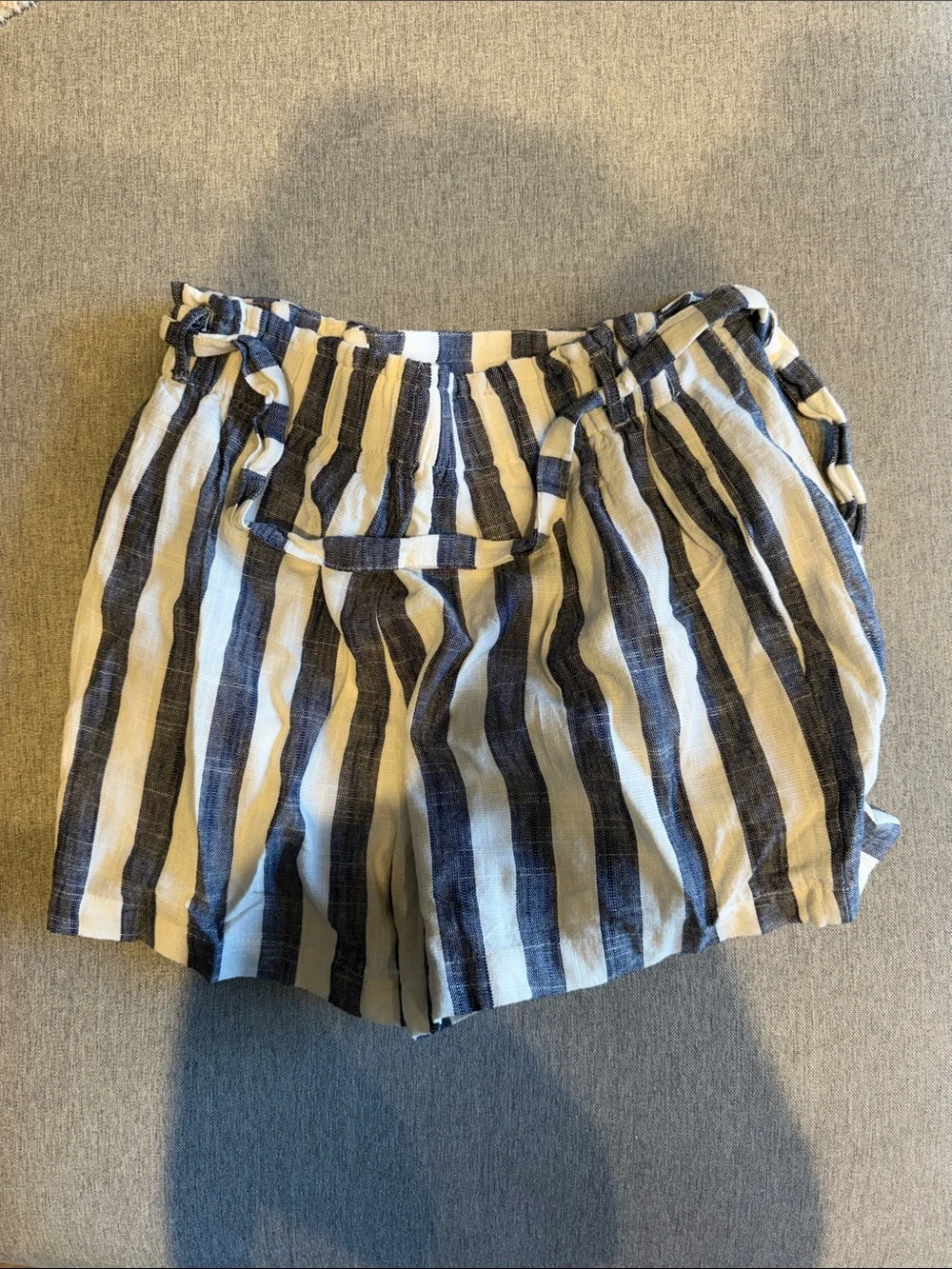 Pink Lily Navy and White Striped Tie-Waist Women’s Shorts